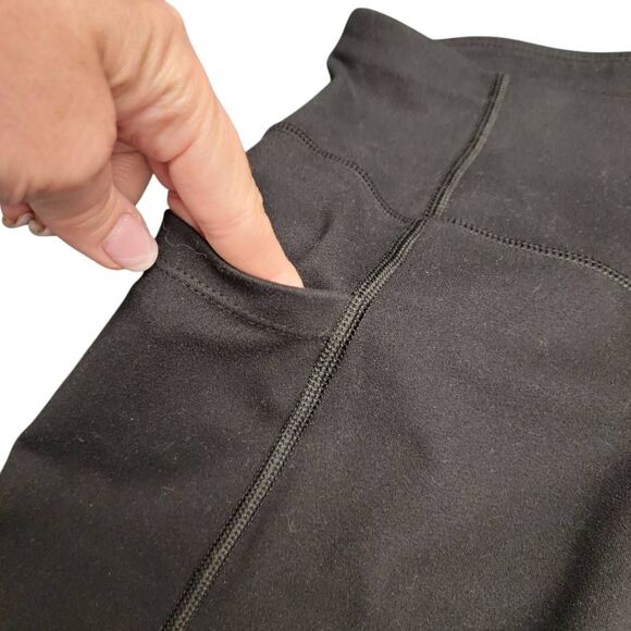 Workout Leggings TWO 2 Black Running Zumba Cardio Strength Training Yoga Pants - Picture 7 of 10